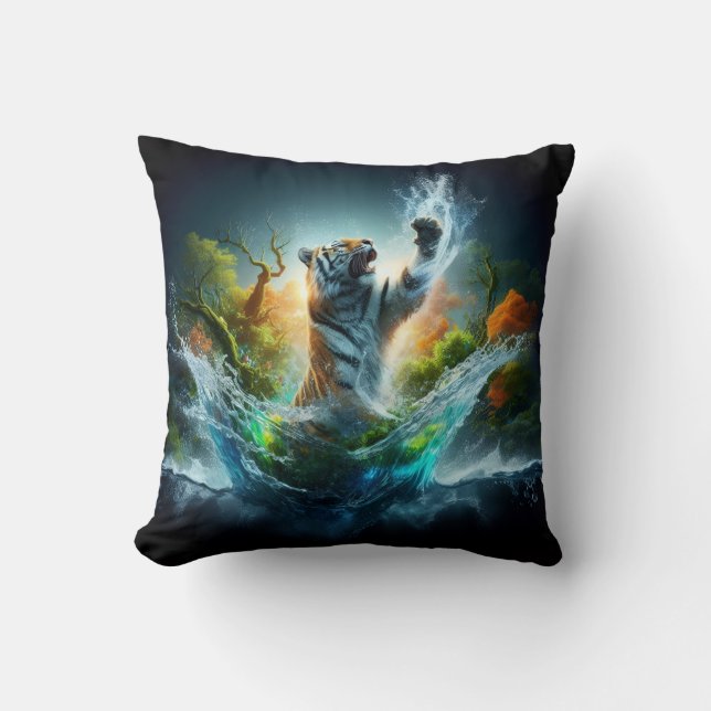 Wildlife Tiger Splash Kissen (Vorderseite)