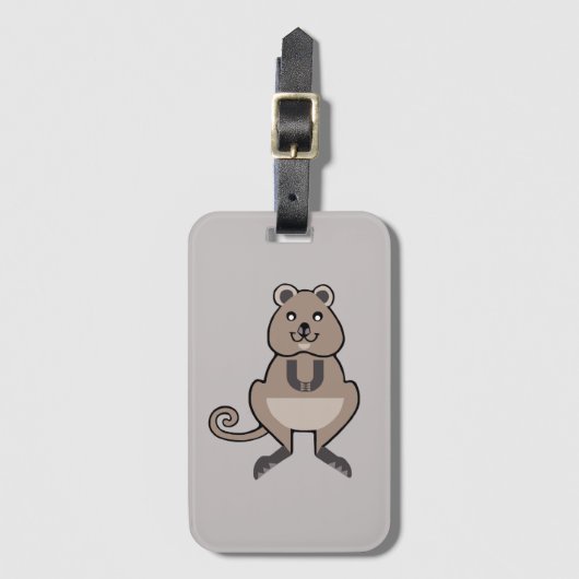 Wildlife warrior - Happy QUOKKA- Marsupial - Natur Gepäckanhänger (Vorderseite Vertikal)