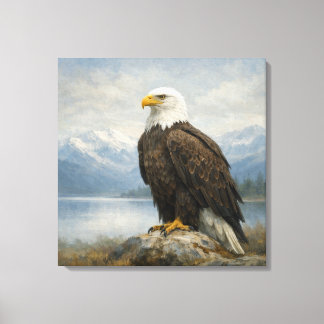 Wildlife Weißkopfseeadler auf dem See sitzend Leinwanddruck