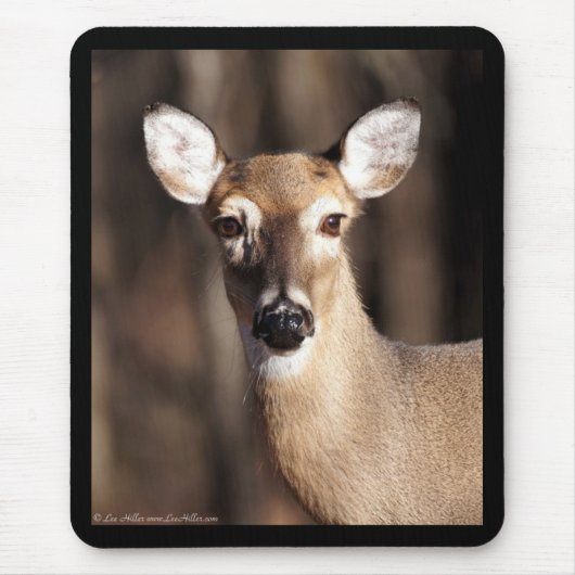 Wildlife Whitetail Deer Doe Portrait Mousepad (Vorne)
