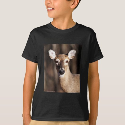 Wildlife Whitetail Deer Doe Portrait T-Shirt (Vorderseite)