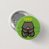 Wildlife Wombat Abzeichen Button (Vorne & Hinten)