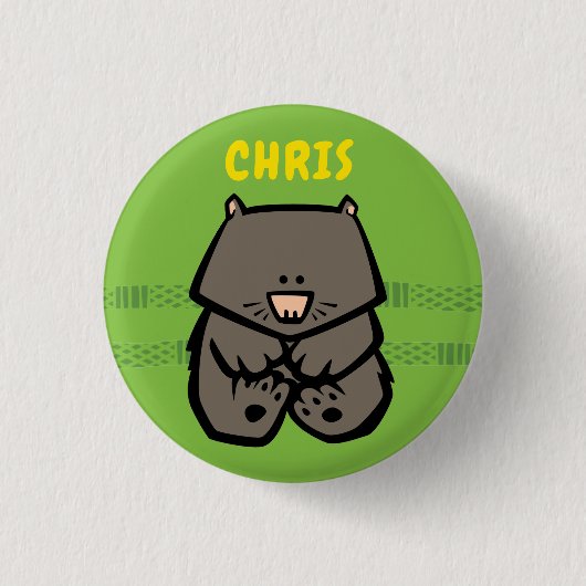 Wildlife Wombat Abzeichen Button (Vorderseite)