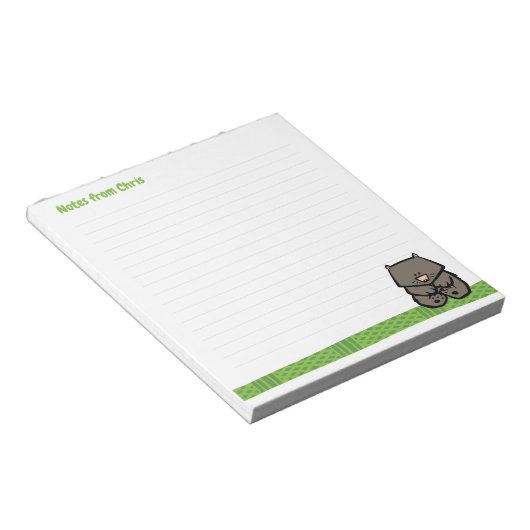 Wildlife Wombat Note Pad Notizblock (angewinkelt)