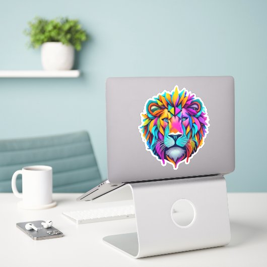 Wildlife Wonders Lion Sticker Delights (Laptop auf Schreibtisch)