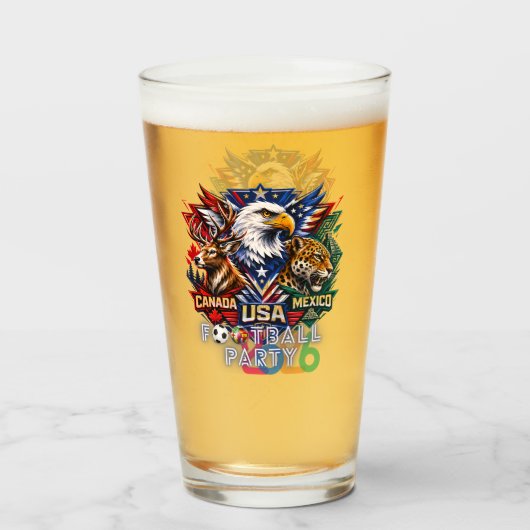Wildlife World Unity Fußball Tier Kunst 2026 Glas (Rückseite (gefüllt))