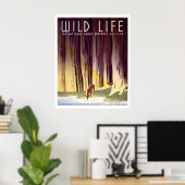 Wildlife-WPA-Plakat (Hirsch) Poster (Heimbüro)