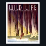 Wildlife WPA Poster (Hirsch)<br><div class="desc">Kühne grafische Plakate,  die von der WPA (1936-1943) im Rahmen des New Deal von FDR produziert wurden,  um den Tourismus zu veröffentlichen. Vintage Nationalparkplakate sehen auf T - Shirt des Nationalparks,  Plakaten,  Grußkarten und vielem mehr gut aus. Dieses Wild-Life-Design besticht durch einen Hirschtrinker an einem Pool.</div>