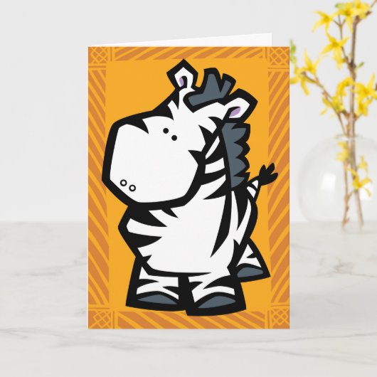 Wildlife Zebra Puzzle Grußkarte Karte (Gelbe Blume)