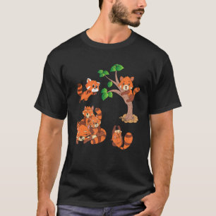 Wildlife Zoo Niedlicher chinesischer Wald Red Pand T-Shirt