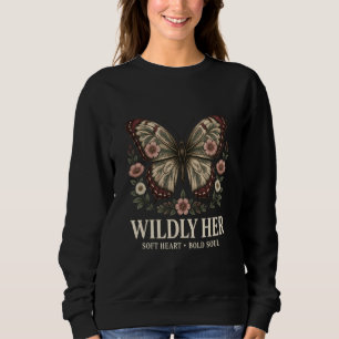 Wildly Her Schmetterling Botanischer Damen Sweatsh Sweatshirt