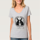 Wildly in Love | Linocut Rabbits Romantic T-Shirt (Vorderseite)