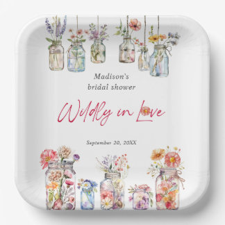 Wildly In Love Wildflower Watercolor Bridal Shower Pappteller