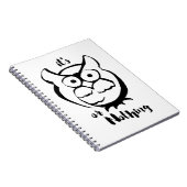 Wildly Punny — Owl or Nothing Minimalist Owl Art Notizblock (Rechte Seite)