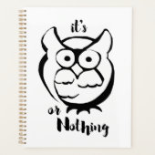 Wildly Punny — Owl or Nothing Minimalist Owl Art Planer (Vorderseite)