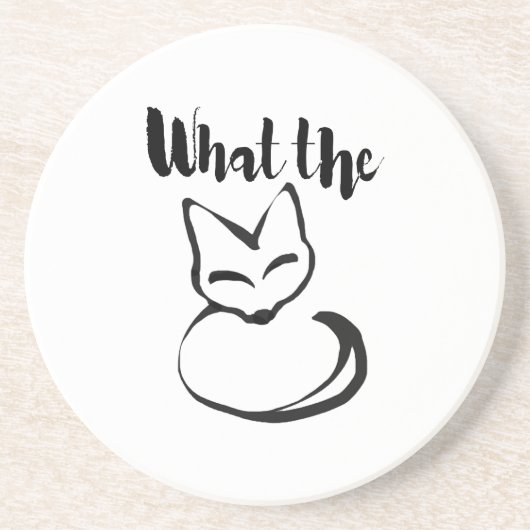 Wildly Punny — What the Fox? Minimalist Pun Art Getränkeuntersetzer (Vorne)