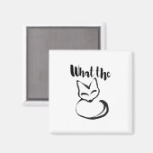 Wildly Punny — What the Fox? Minimalist Pun Art Magnet (Vorderseite/Rückseite)