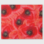 Wildmohnmuster Geschenkpapier (Flach)