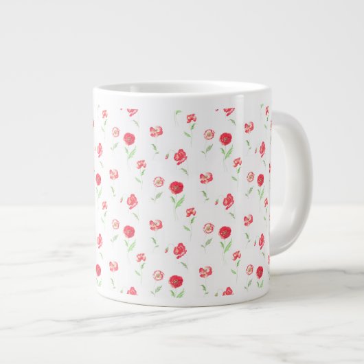 Wildmohnmuster Jumbo-Tasse (Vorderseite Rechts)