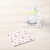 Wildmohnmuster Rechteckiger Pappuntersetzer (Vor Ort)