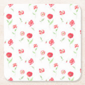 Wildmohnmuster Rechteckiger Pappuntersetzer (Vorderseite)