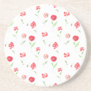 Wildmohnmuster Sandstein Untersetzer