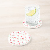 Wildmohnmuster Sandstein Untersetzer (Seite)