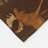 Wildnatur Elche Vögel Dunkelbraune Rustikale Lager Fleecedecke (Ecke)