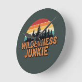 Wildness-Junkie-Retro-Design Runde Wanduhr (Winkel)