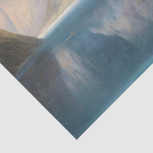 Wildnis-Alpen-Gebirgstownsee-Seidenpapier Seidenpapier (Detail)