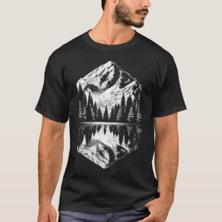 Wildnis Berglandschaft Reflexion Wald T-Shirt