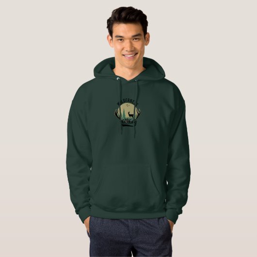Wildnis Hirsche Jagd Langschläfer Hoodie (Vorne ganz)