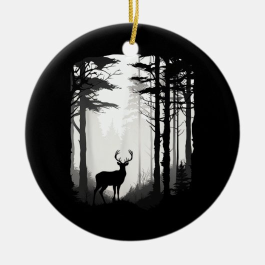 Wildnis Rotwildwald Keramik Ornament (Vorne)