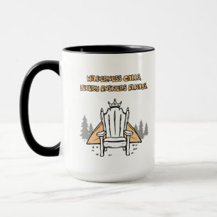 Wildnis ruft Luxus antwortet immer Glamping Tasse