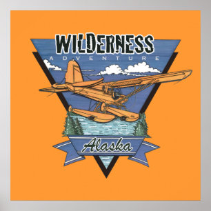Wildnis-Seeflugzeug-Abenteuer Alaska Poster