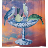 Wildnis - Vogelbäume Duschvorhang (Vorderseite)