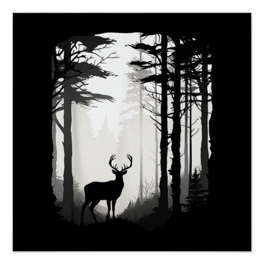 Wildnis von Deer Forest Poster (Vorderseite)