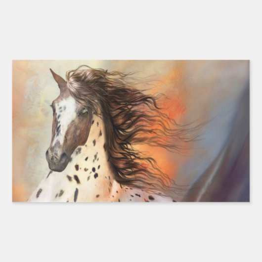 Wildpferd 2-Aufkleber Rechteckiger Aufkleber (Vorderseite)