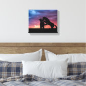 Wildpferd-Sonnenuntergang des Salzes 10x8 Leinwanddruck (Insitu (Schlafzimmer))