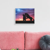 Wildpferd-Sonnenuntergang des Salzes 10x8 Leinwanddruck (Insitu (Wohnzimmer))