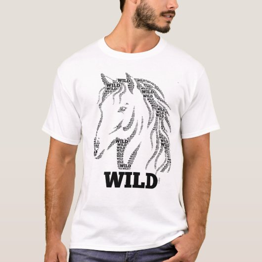 Wildpferd-Typografie T-Shirt (Vorderseite)