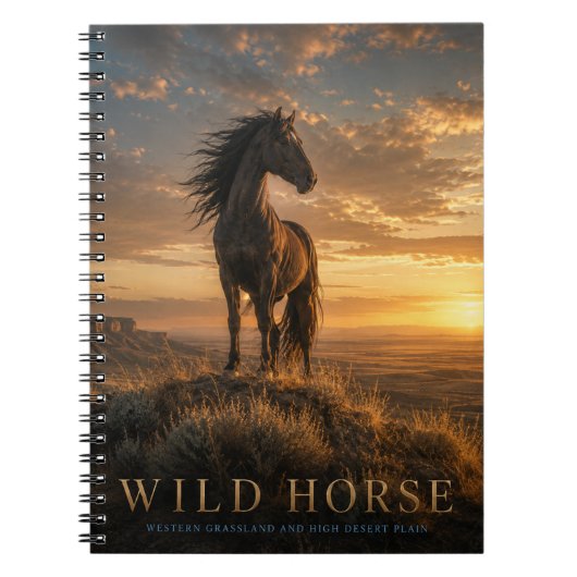 Wildpferd Western Grasland TIERE Notizblock (Vorderseite)