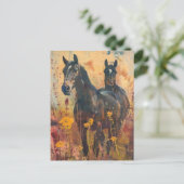 Wildpferd-Wiese  Postkarte (Stehend Vorderseite)