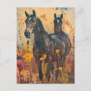 Wildpferd-Wiese Postkarte