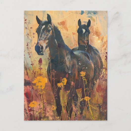 Wildpferd-Wiese  Postkarte (Vorderseite)