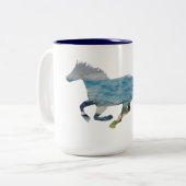 Wildpferd Zweifarbige Tasse (Vorderseite Links)