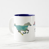Wildpferd Zweifarbige Tasse (Vorderseite Links)