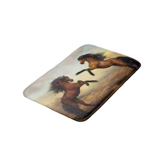 Wildpferde Badematte (Schrägansicht)