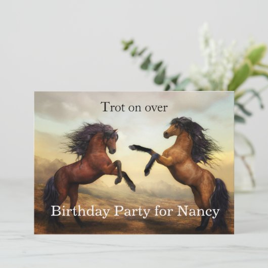 Wildpferde Einladung (Stehend Vorderseite)