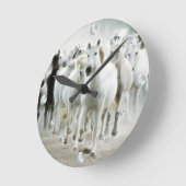 Wildpferde Fraktal Wall Clock Runde Wanduhr (Winkel)